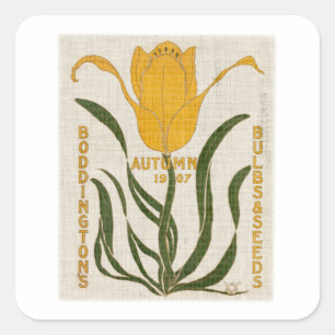 Adesivo Quadrado Embalagens de sementes de flores I