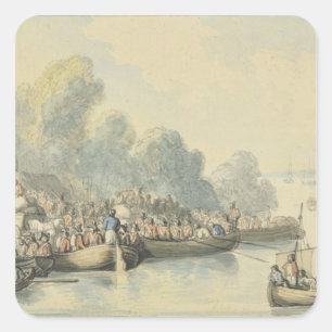 Adesivo Quadrado Embarque em Southampton o 20 de junho após o