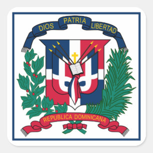 adesivo quadrado emblem da república dominicana