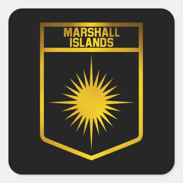 Adesivo Quadrado Emblem das Ilhas Marshall (Frente)