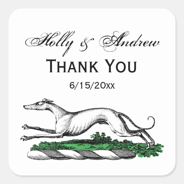 Adesivo Quadrado Emblem de Tremor Greyhound com Crest Heráldica (Frente)