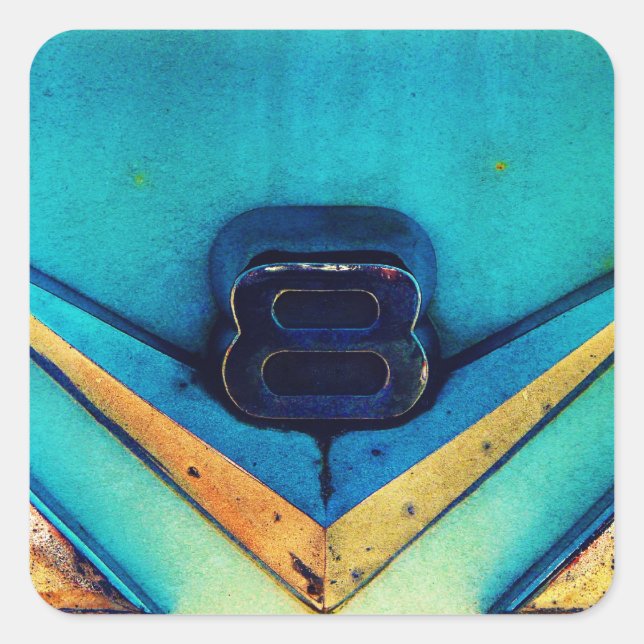 Adesivo Quadrado Emblem do motor Gritty V8 (Frente)