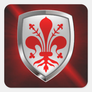 Adesivo Quadrado Emblem Metálico Firenze