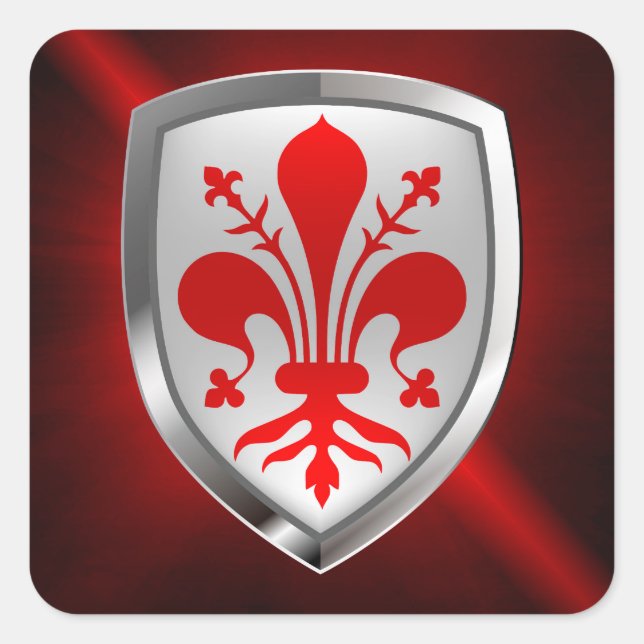 Adesivo Quadrado Emblem Metálico Firenze (Frente)