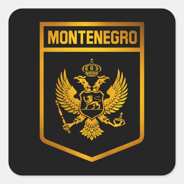 Adesivo Quadrado Emblem Montenegro (Frente)