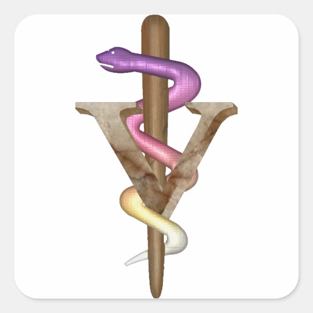 Adesivo Quadrado Emblem Veterinária (Frente)