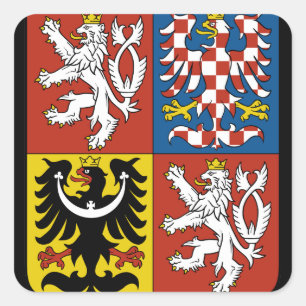 Adesivo Quadrado emblema czech