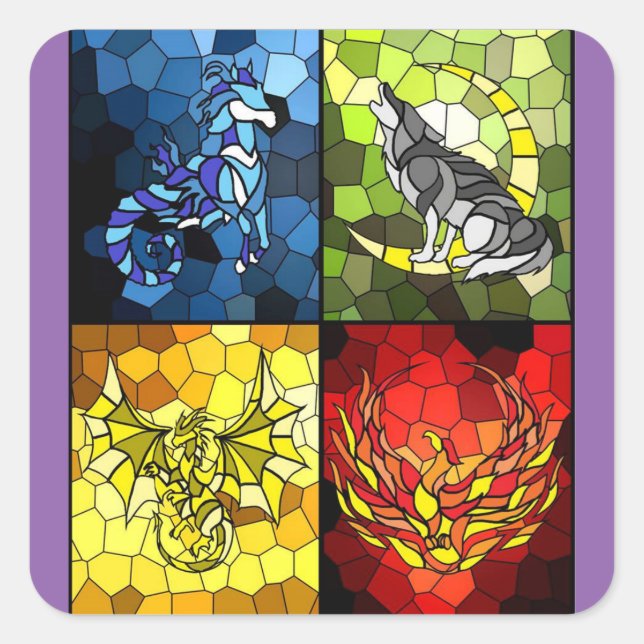 Adesivo Quadrado Emblema Da Academia Trefoil Das 4 Casas (Frente)