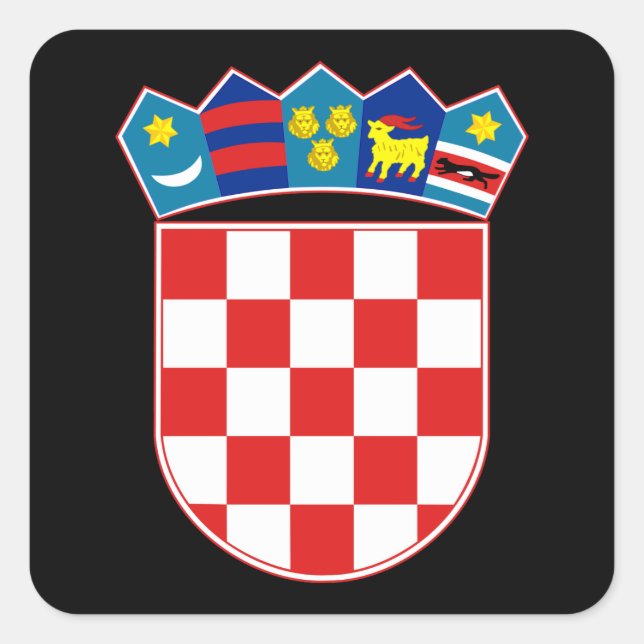 Adesivo Quadrado emblema da croácia (Frente)