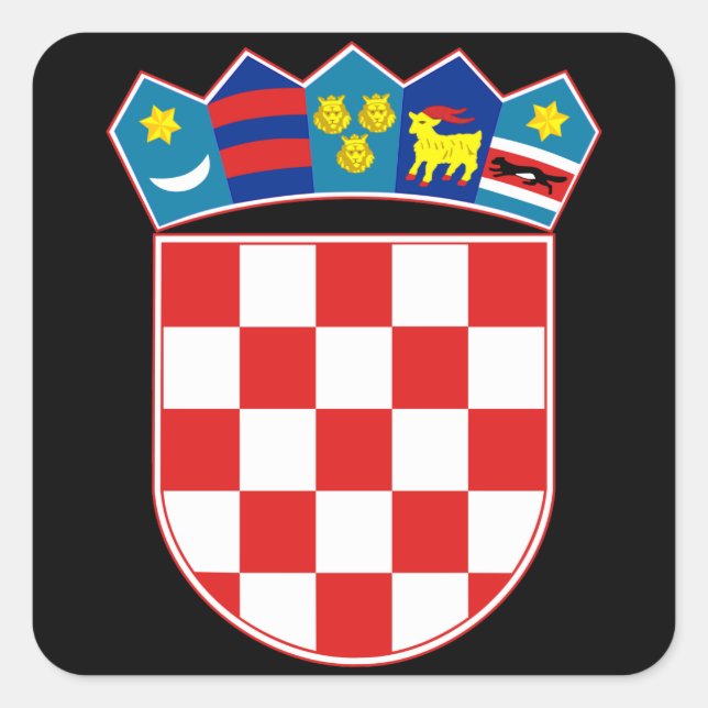 Adesivo Quadrado emblema da croácia (Frente)