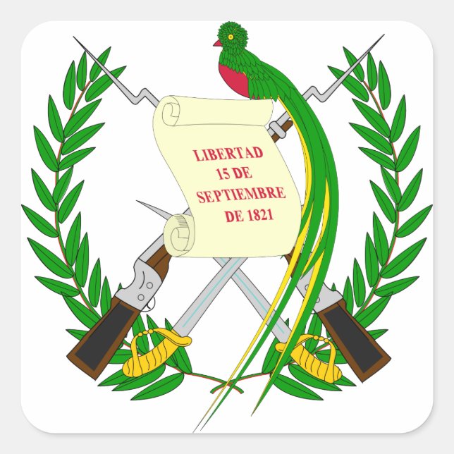 Adesivo Quadrado emblema da guatemala (Frente)