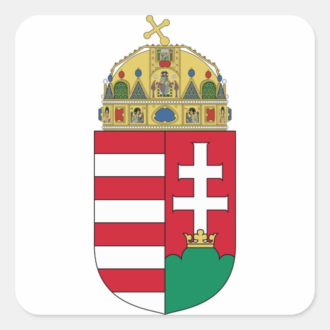 Adesivo Quadrado emblema da hungria (Frente)