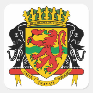 Adesivo Quadrado emblema da república de Congo