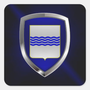Adesivo Quadrado Emblema de Basilicata Mettalic