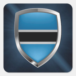 Adesivo Quadrado Emblema de Botswana Mettalic