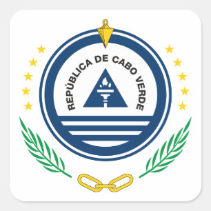 Adesivo Quadrado emblema de cabo verde