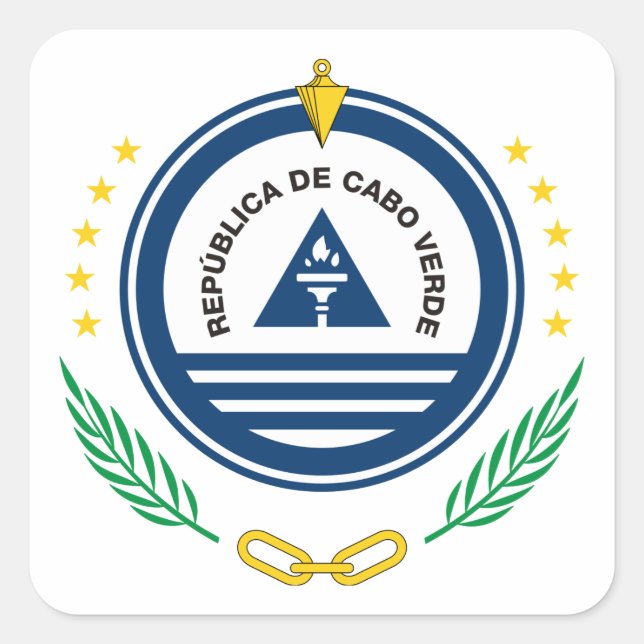 Adesivo Quadrado emblema de cabo verde (Frente)