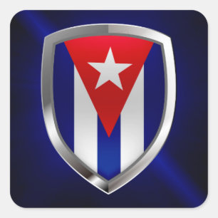 Adesivo Quadrado Emblema de Cuba Mettalic
