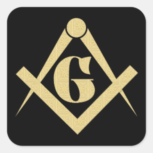 Adesivo Quadrado Emblema de Freemasonry