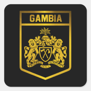 Adesivo Quadrado Emblema de Gambia