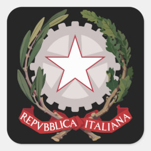 Adesivo Quadrado emblema de Italia