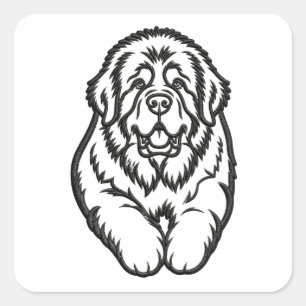 Adesivo Quadrado Emblema de Newfoundland Bordado
