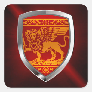 Adesivo Quadrado Emblema de Venezia Mettalic