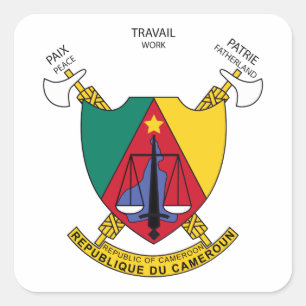 Adesivo Quadrado emblema do camarões