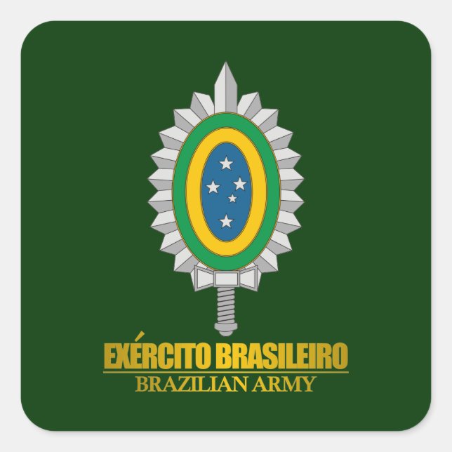 Adesivo Quadrado Emblema do Exército Brasileiro (Frente)