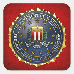 Adesivo Quadrado Emblema do FBI