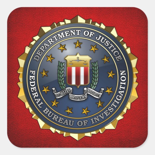Adesivo Quadrado Emblema do FBI (Frente)