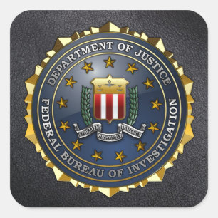 Adesivo Quadrado Emblema do FBI