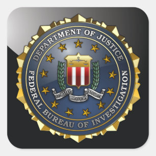 Adesivo Quadrado Emblema do FBI