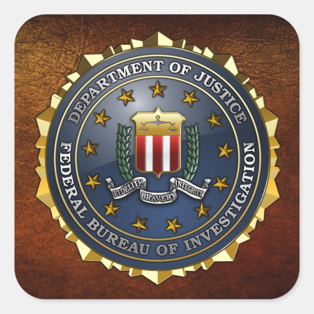 Adesivo Quadrado Emblema do FBI (Frente)