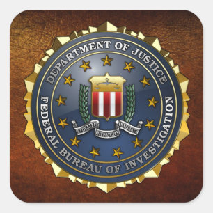 Adesivo Quadrado Emblema do FBI
