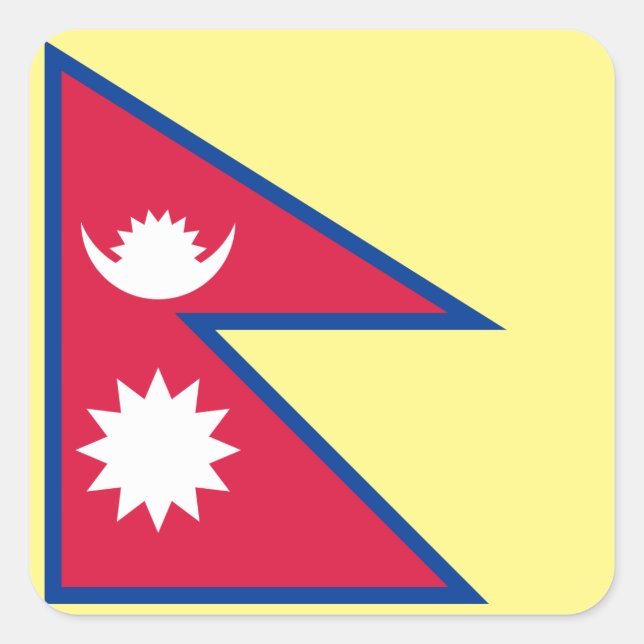 Adesivo Quadrado Emblema do Nepal (Frente)