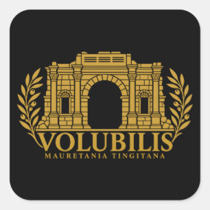 Adesivo Quadrado Emblema Dourado Romano do Arco de Caracalla de Vol