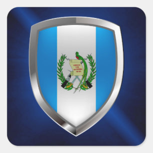 Adesivo Quadrado Emblema metálico da Guatemala