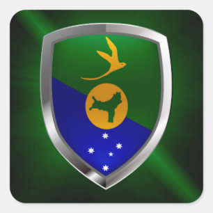 Adesivo Quadrado Emblema Metálico da Ilha de Natal