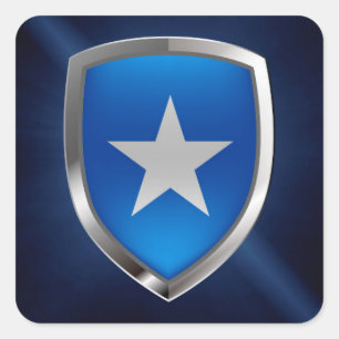 Adesivo Quadrado Emblema metálico de Somália