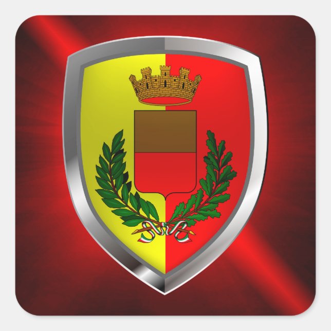 Adesivo Quadrado Emblema Metálico Napoli (Frente)