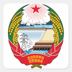 Adesivo Quadrado emblema norte da coreia