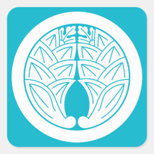 Adesivo Quadrado Embrulhando gingers japoneses em círculo