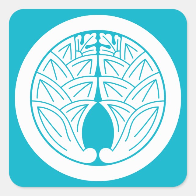 Adesivo Quadrado Embrulhando gingers japoneses em círculo (Frente)