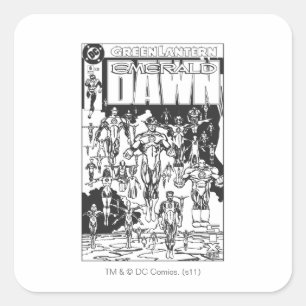 Adesivo Quadrado Emerald Dawn Cobrir, preto e branco