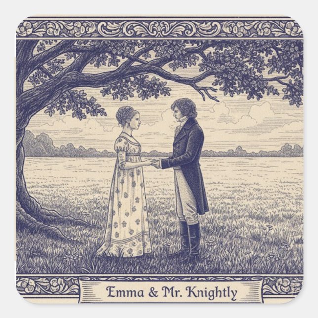 Adesivo Quadrado Emma & Mr. Knightley (Frente)