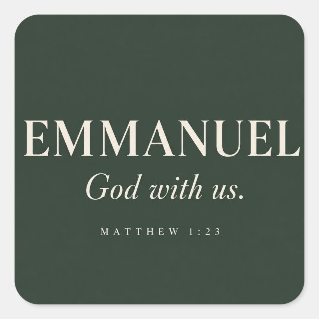 Adesivo Quadrado EMMANUEL | Mateus 1:23 | Natal (Frente)