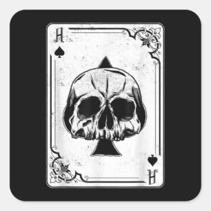Adesivo Quadrado Emo Gothic e Punk Ace do jogo de pôquer do Spades