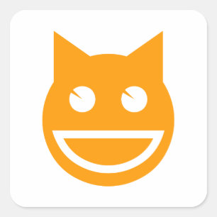 Adesivo Quadrado Emoji Cat Sorridente
