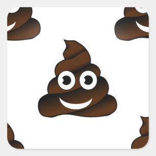 Adesivo Quadrado emoji de cocô engraçado